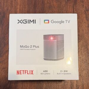 Google Gray Portable Projector with Built-in Speakers